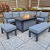 Signature Weave BETTINA Bettina Corner Dining With Gas Fire Pit-Better Bed Company