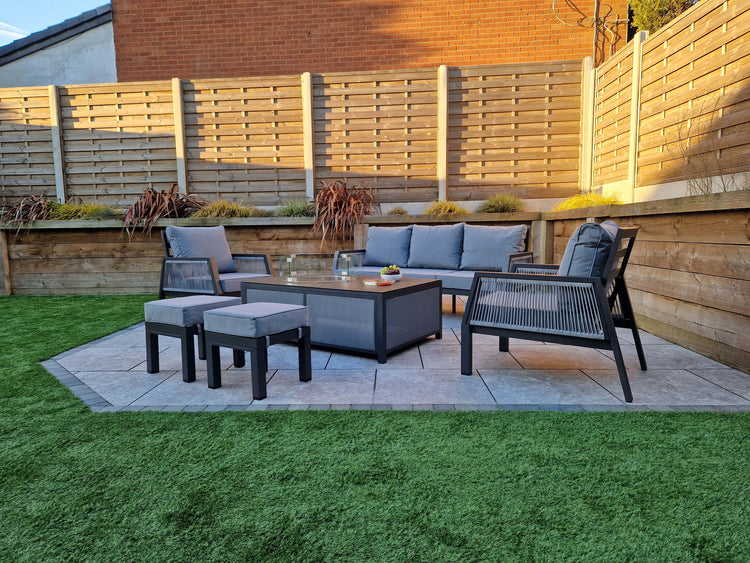 Signature Weave BETTINA 3 Seat Sofa + 2 Armchairs & Gas Fire Pit Table Set-Better Bed Company