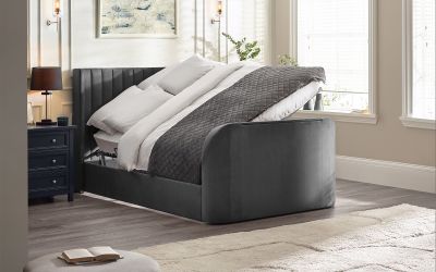 Julian Bowen Clara Side Lift Ottoman TV Bed Side Lift Ottoman Storage Dark Grey-Better Bed Company