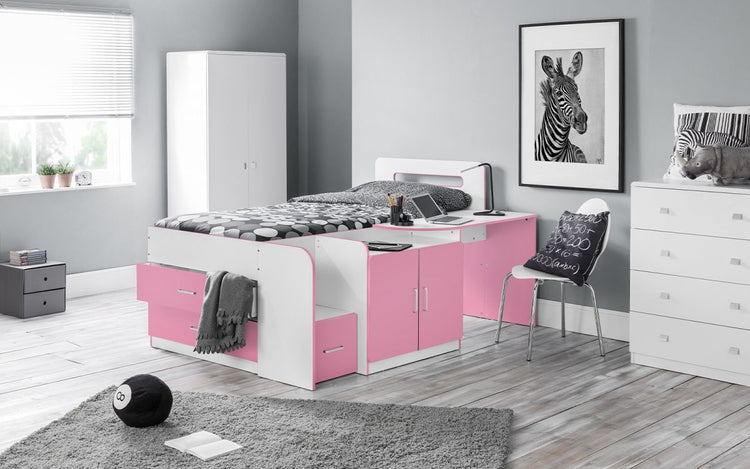 Julian Bowen Cookie Cabin Bed Pink-Better Bed Company