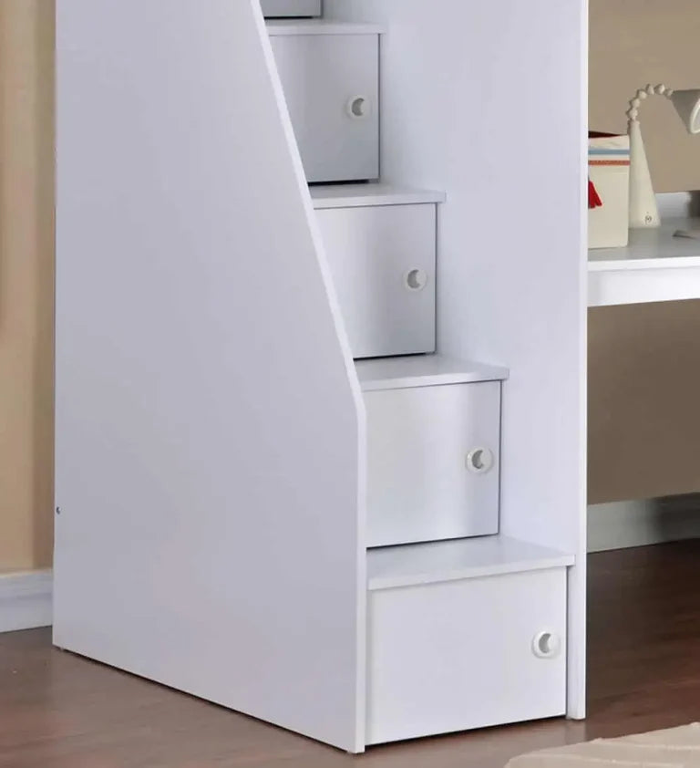 Flintshire Furniture Dakota High Sleeper White Steps Close Up-Better Bed Company