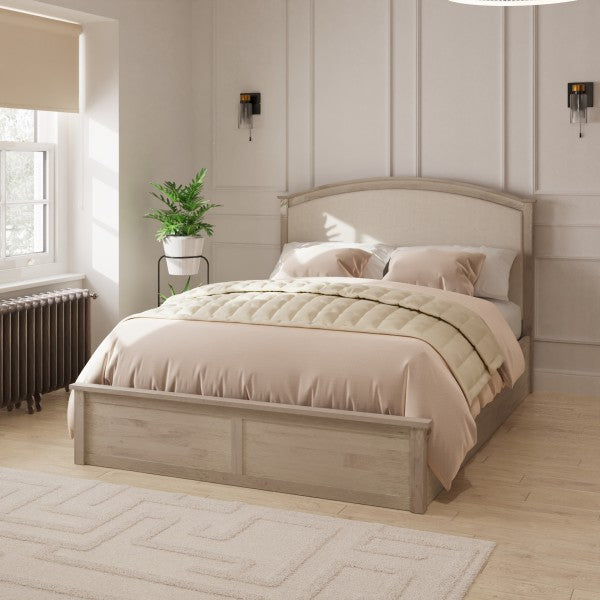 GFW Madrid Oak And Fabric Ottoman Bed-Better Bed Company