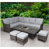 Signature Weave Edwina Corner Dining Multi Grey Wicker Lifestyle-Better Bd Company