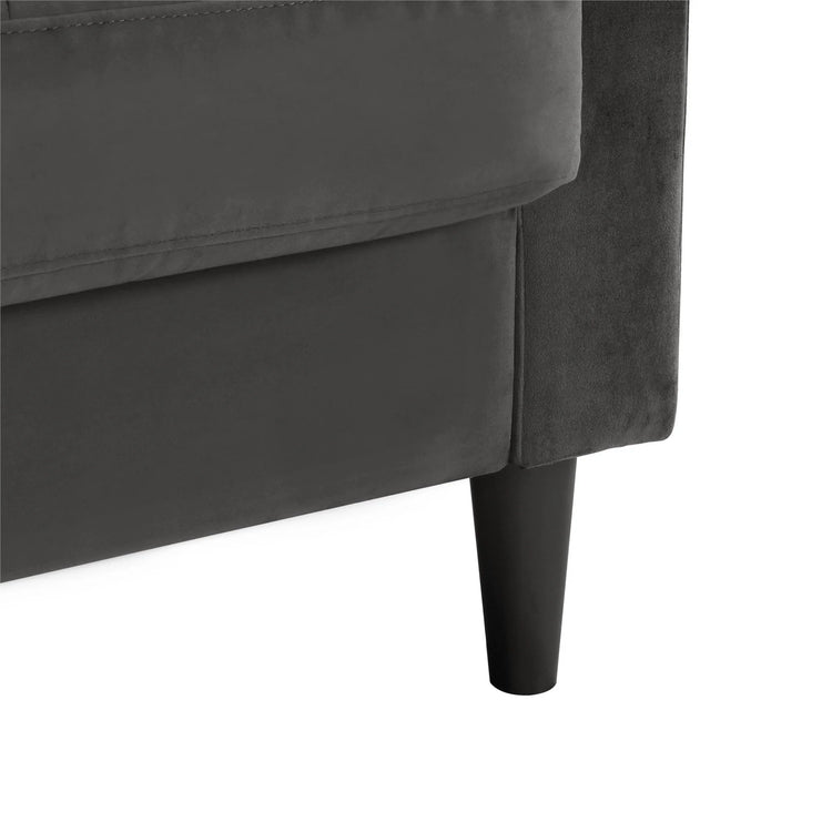 Dorel Home Cosmoliving Strummer Reversible Sectional Sofa Charcoal Closeup View - Better Bed Company