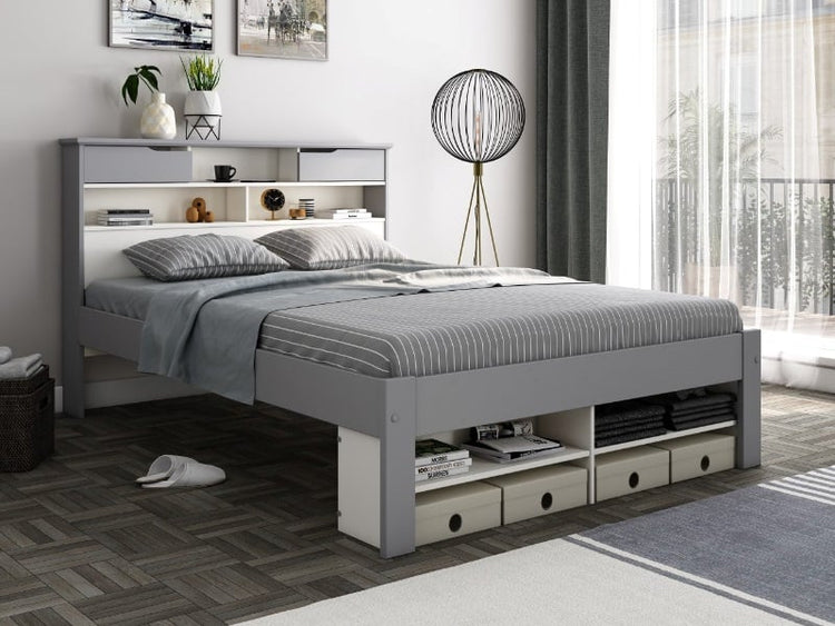 Bedmaster Fabio Bed Frame Grey No Drawer-Better Bed Company