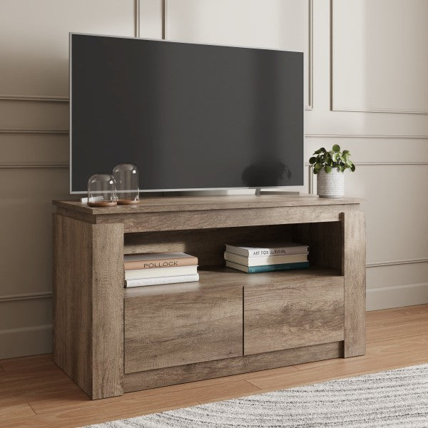 GFW Canyon Oak 2 Drawer TV Unit-Better Bed Company