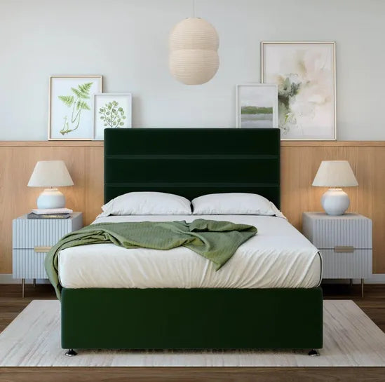 Bedmaster Diamond Divan Bed Green Velvet-Better Bed Company