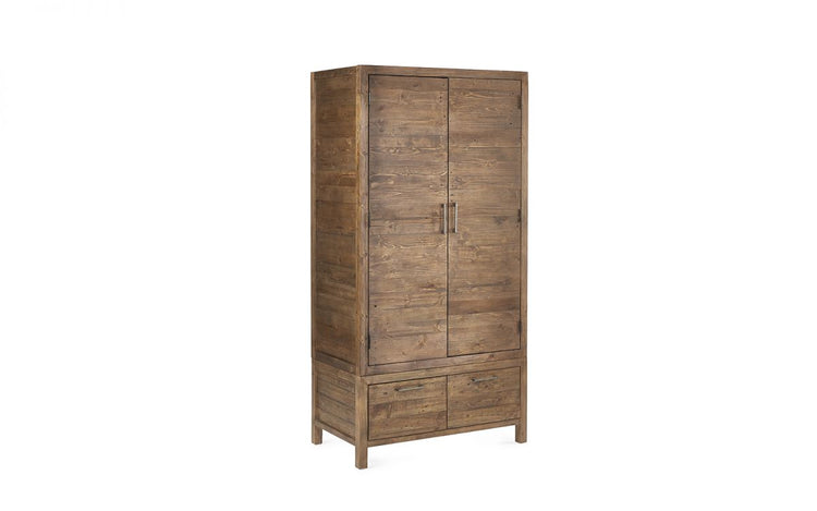 Julian Bowen Heritage 2 Door Wardrobe From Side Front-Better Bed Company