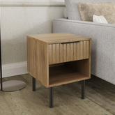 GFW Nervata Lamp Table Oak-Better Bed Company