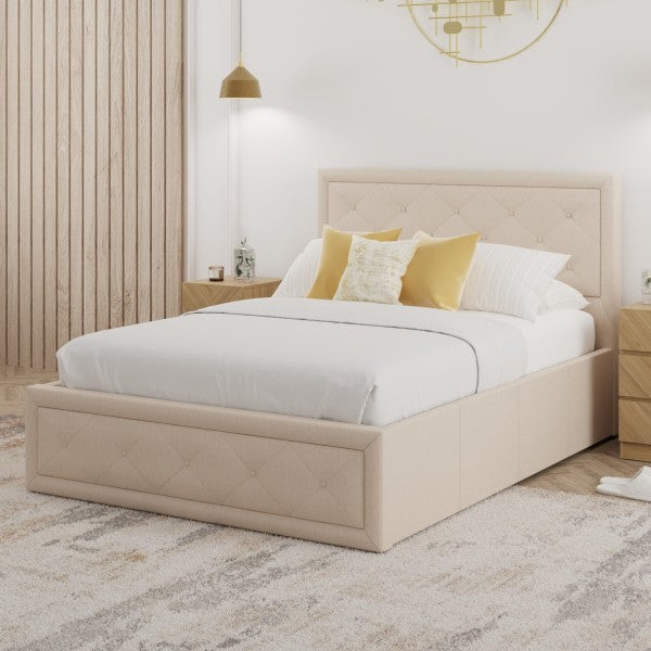 GFW Hollywood Ottoman Bed Natural Fabric-Better Bed Company