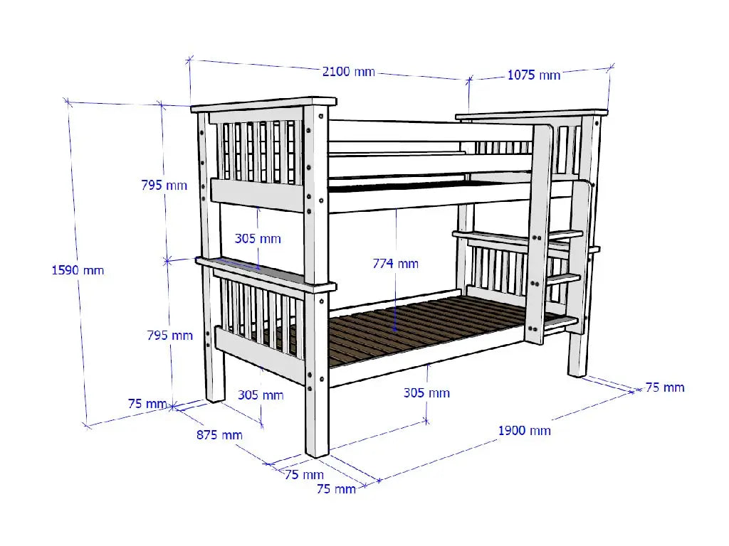 Wholesale Beds Lucca Bunk Bed-Better Bed Company