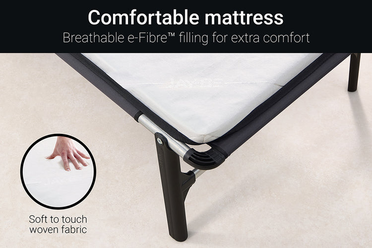 Jay-Be Compact Folding Bed with e-Fibre™ Mattress Close Up Of Mattress-Better Bed Company