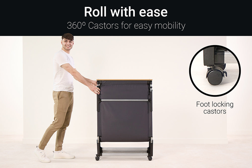 Jay-Be Rollaway Folding Bed with e-Fibre Mattress Castors Spec-Better Bed Company