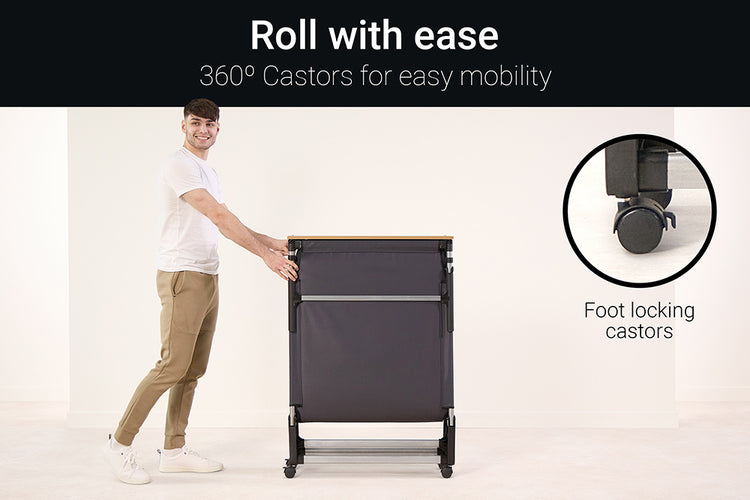 Jay-Be Rollaway Folding Bed with e-Fibre Mattress Castors Spec-Better Bed Company