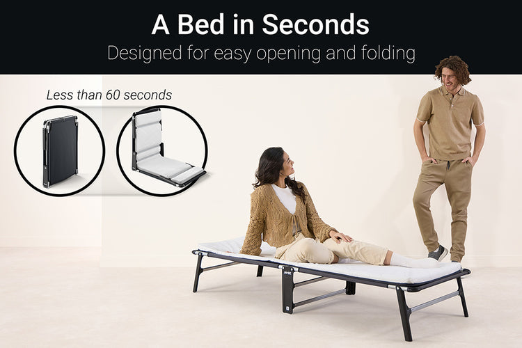 Jay-Be CE70 Compact Folding Bed with e-Fibre™ Mattress Easy Open Spec-Better Bed Company