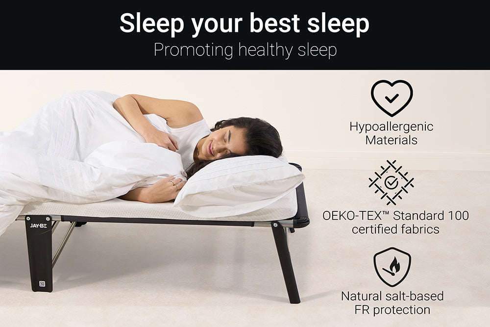 Jay-Be Compact Folding Bed with e-Fibre™ Mattress Healthy Sleep Spec-Better Bed Company