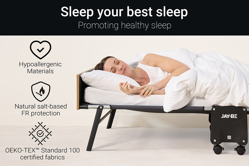 Jay-Be Grand Folding Bed with e-Pocket™ Mattress Healthy Sleep Spec-Better Bed Company