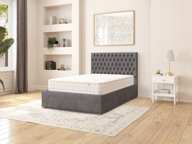 Rand Velvet Ottoman Bed