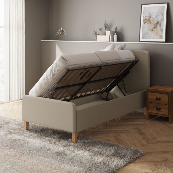 GFW Ashbourne Ottoman Bed Natural Single-Better Bed Company