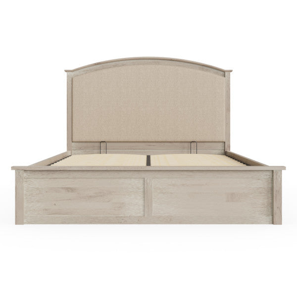 GFW Madrid Oak And Fabric Ottoman Bed From Front-Better Bed Company