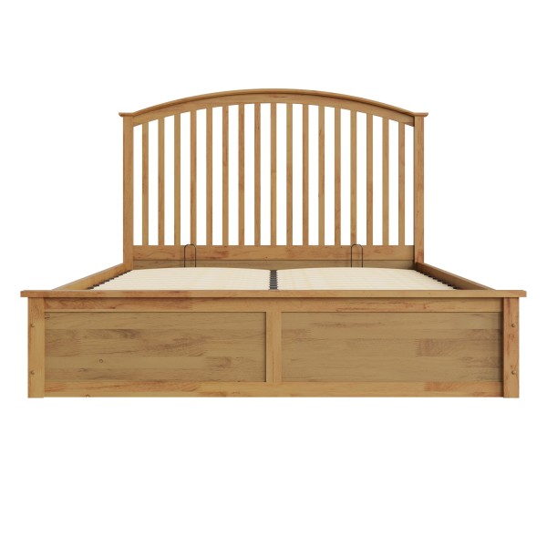 GFW Madrid Ottoman Bed Oak From Front-Better Bed Company