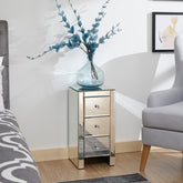 GFW Mirrored Slim Chests 3 Drawer-Better Bed Company