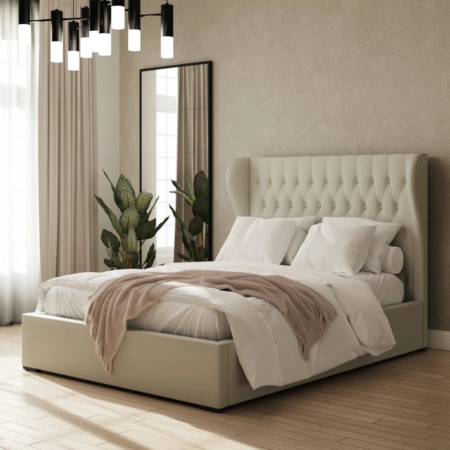 GFW Dakota Ottoman Bed Cream-Better Bed Company