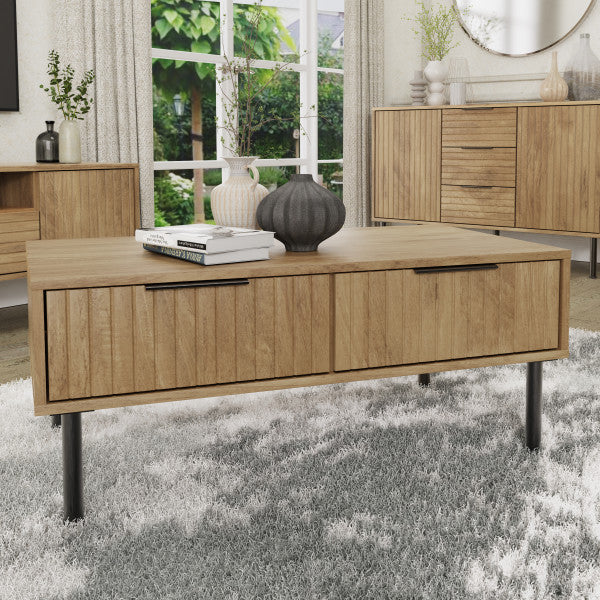 GFW Nervata Coffee Table Oak-Better Bed Company