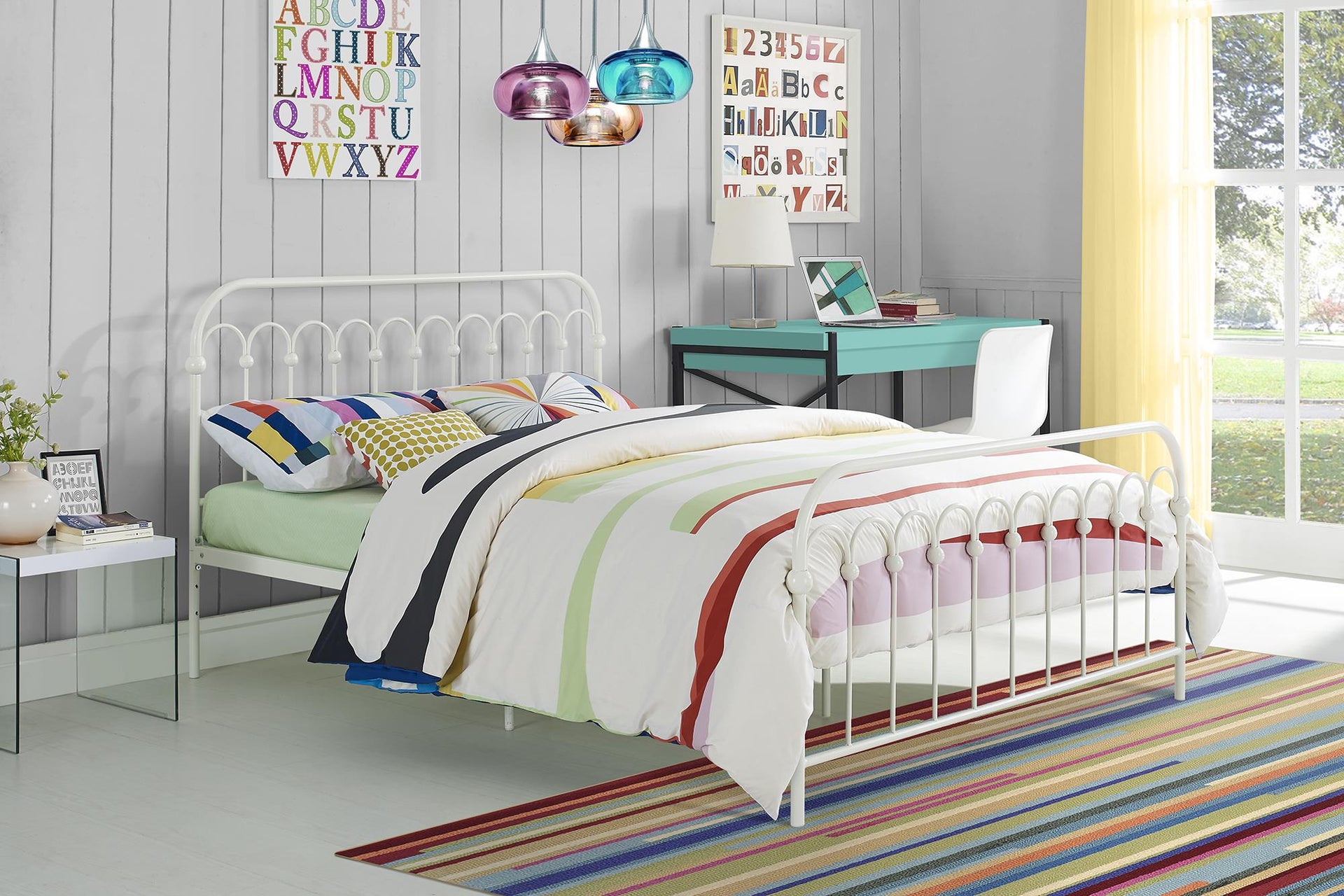 Novogratz Bright Pop Metal Bed Frame - FREE DELIVERY