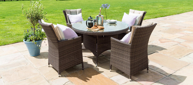 Maze LA 4 Seat Round Dining Set