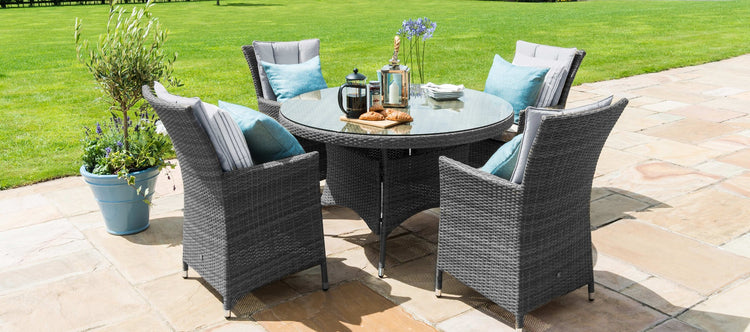 Maze LA 4 Seat Round Dining Set