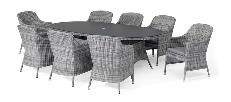 Maze Santorini 8 Seat Oval Rattan Dining Set