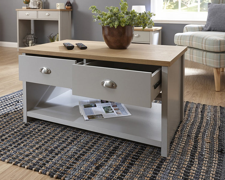 GFW Lancaster 2 Drawer Coffee Table